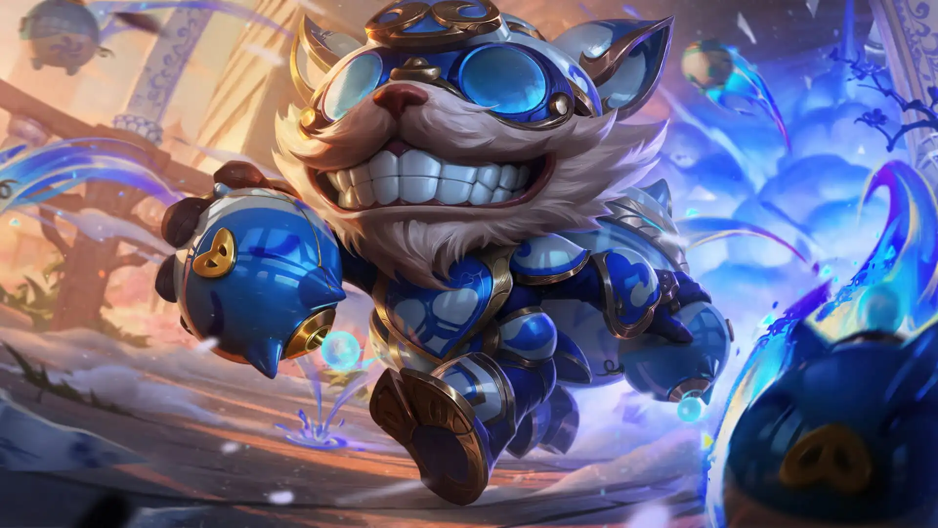 Funny Ziggs splash art symbolizing smart dodging strategy in LoL